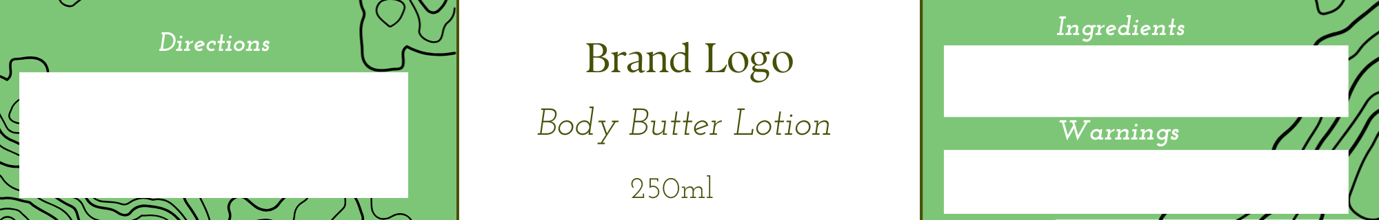 Body Lotion Printed Labels