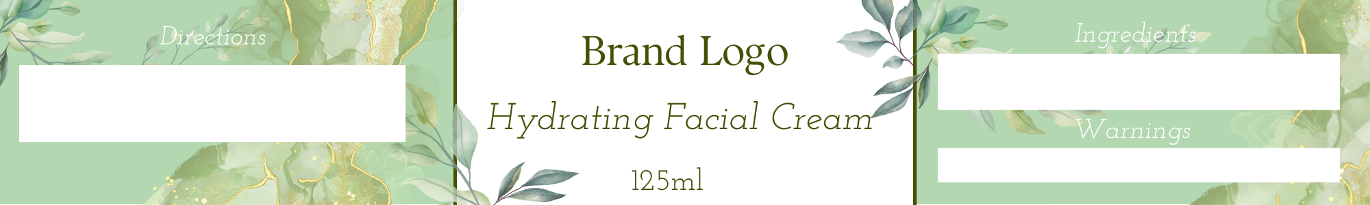 Facial Cream Printed Labels