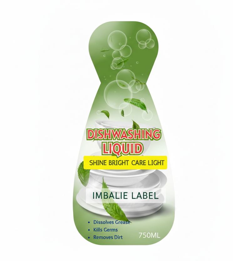 Dishwashing Liquid Printed Label (750ml) – Classic Design