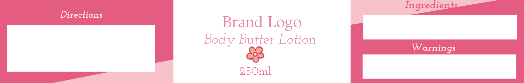 Body Lotion Printed Labels