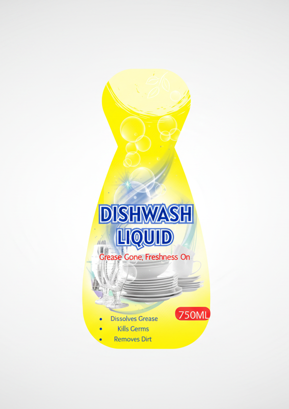 Dishwashing Liquid Printed Label (750ml) – Fresh Look Design