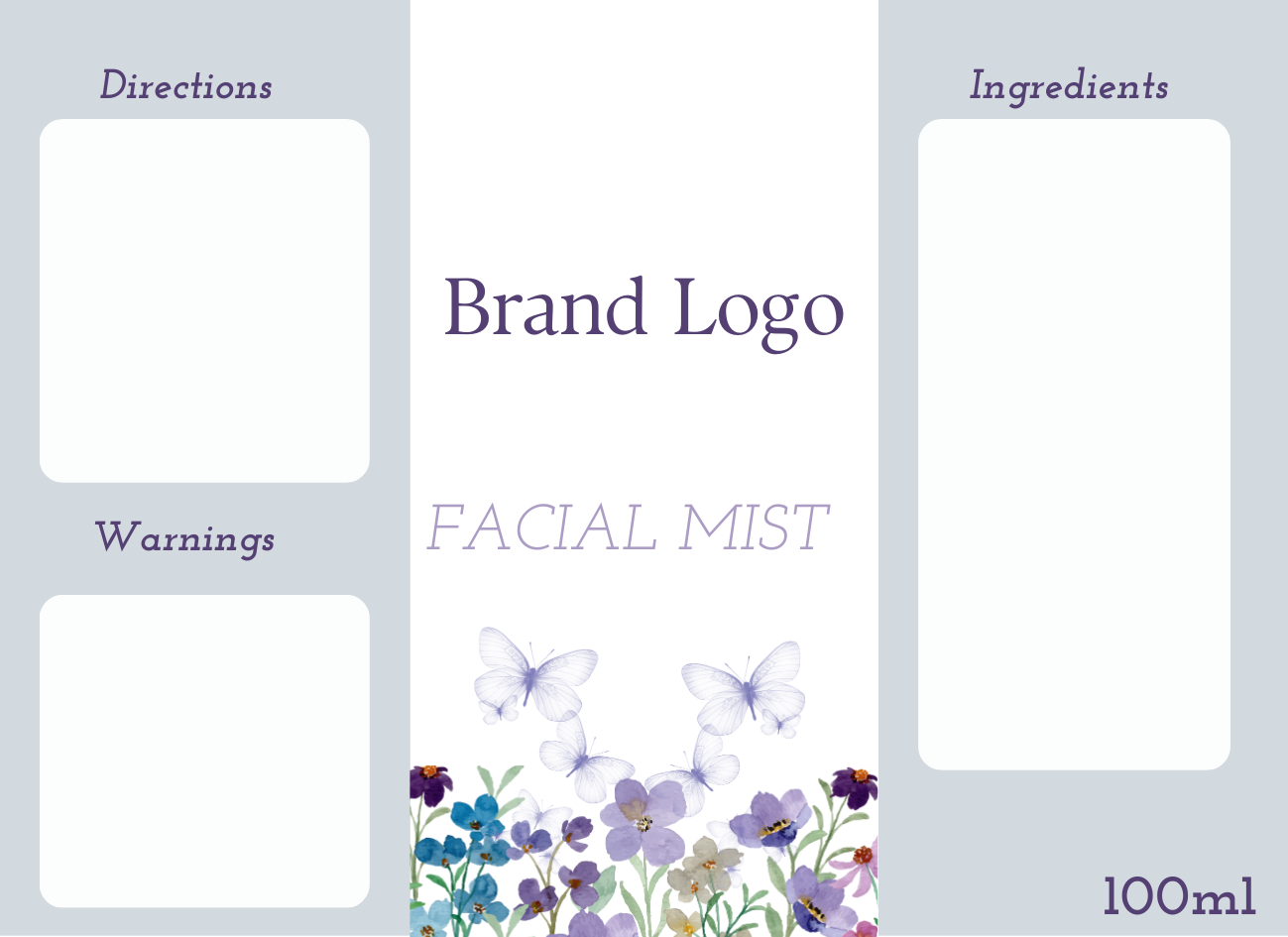 Facial Mist Printed Labels