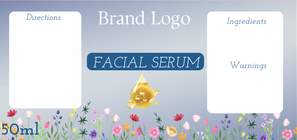Facial Serum Printed Labels