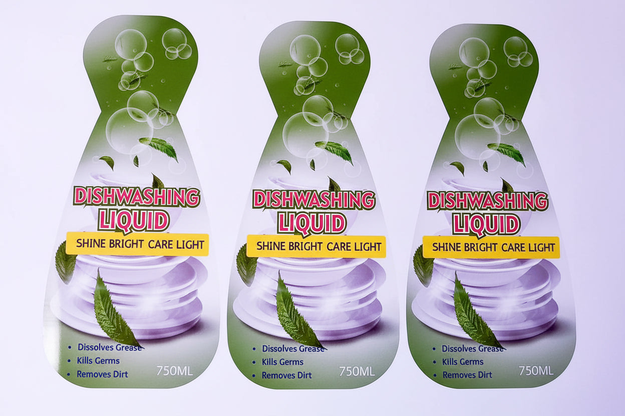 Dishwashing Liquid Printed Label (750ml) – Classic Design