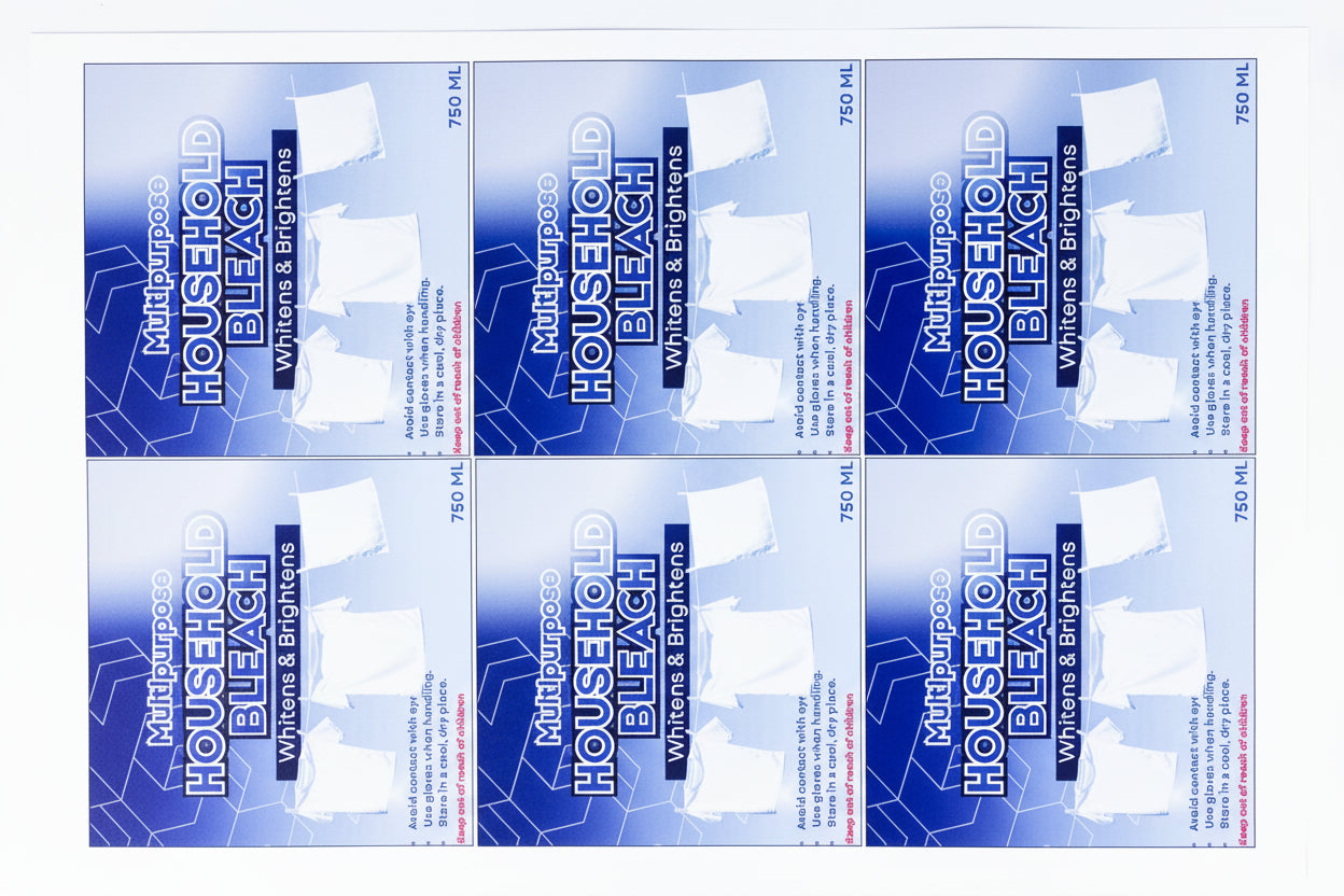 Household Bleach Printed Label – Contemporary Design