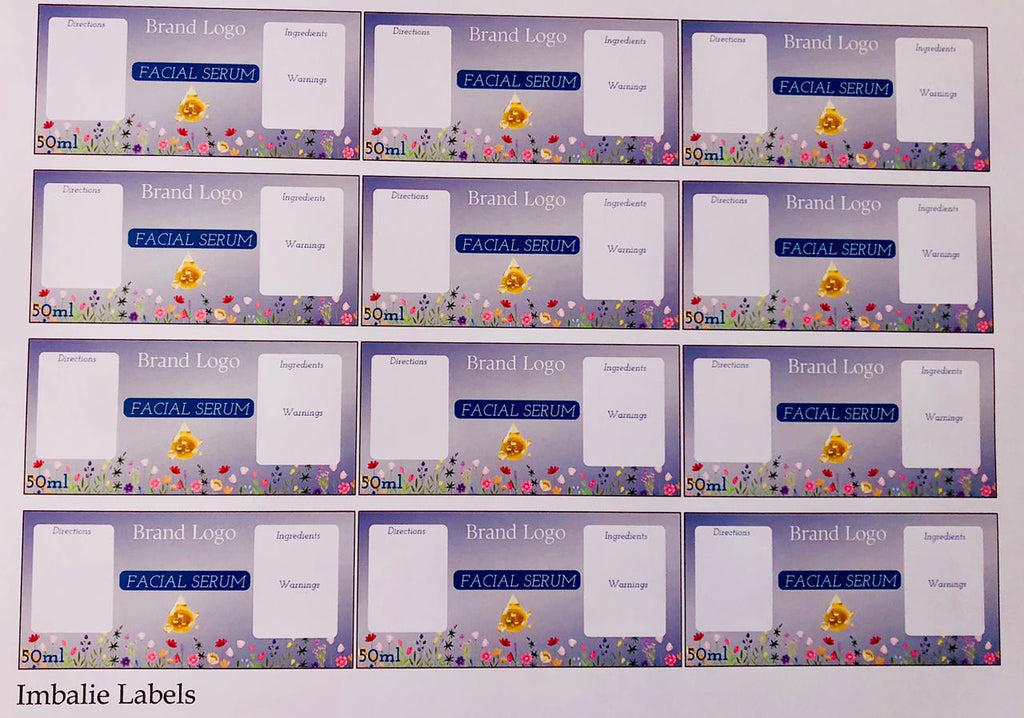 Facial Serum Printed Labels