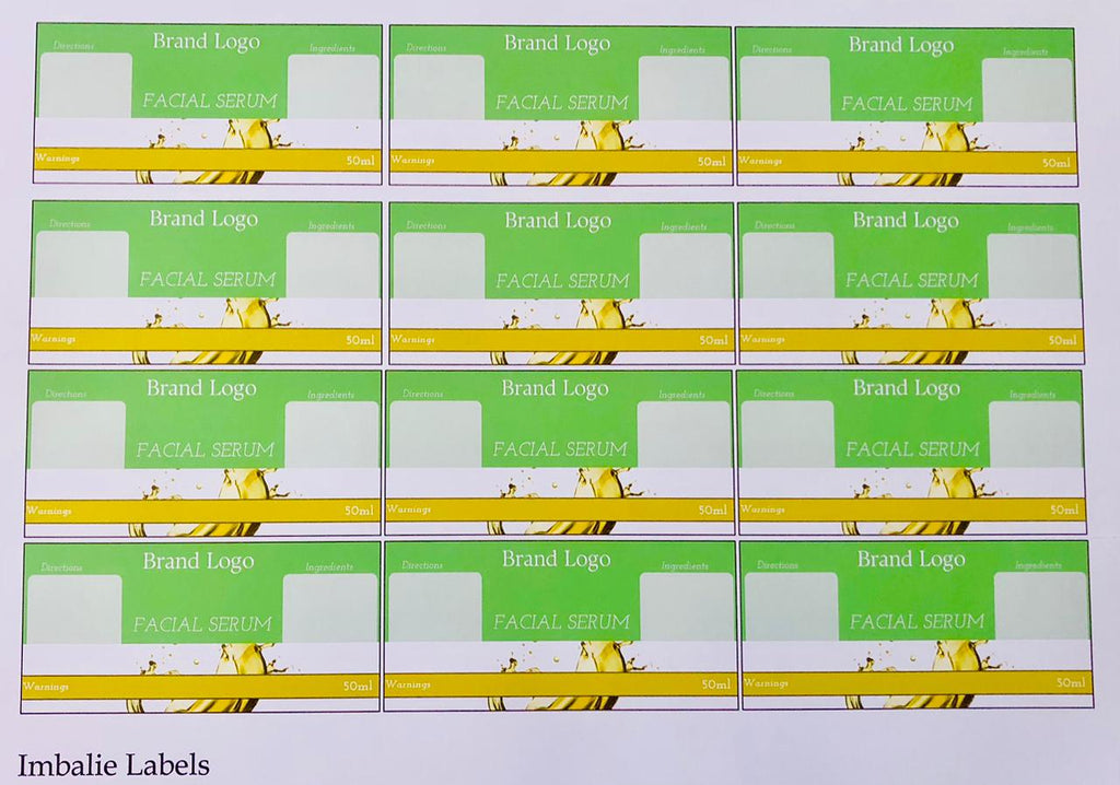 Facial Serum Printed Labels