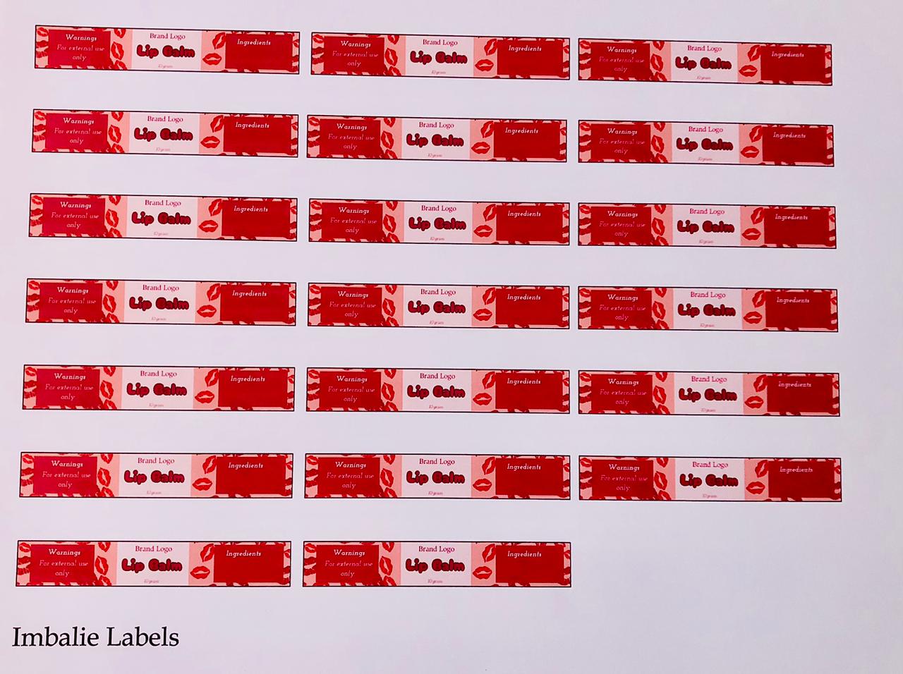 Lip Balm Printed Labels