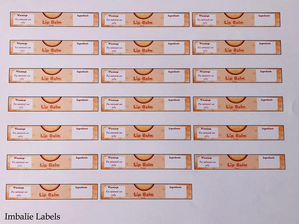 Lip Balm Printed Labels