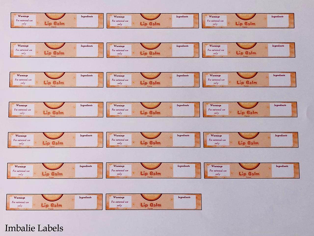 Lip Balm Printed Labels