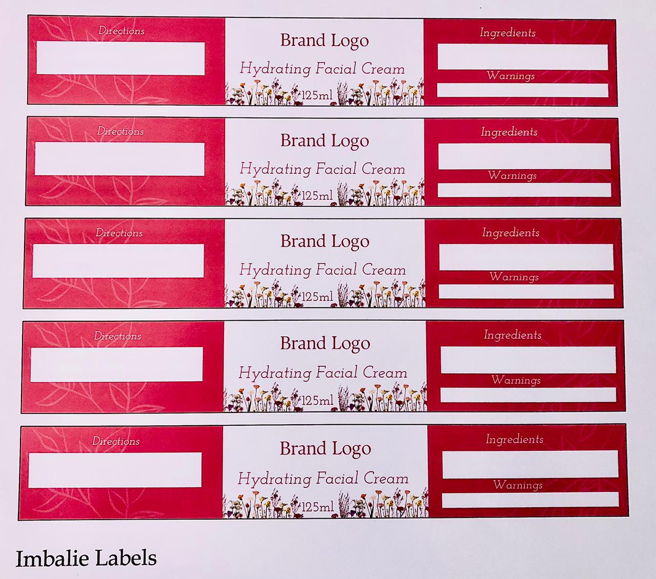Facial Cream Printed Labels