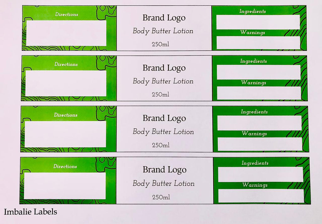 Body Lotion Printed Labels