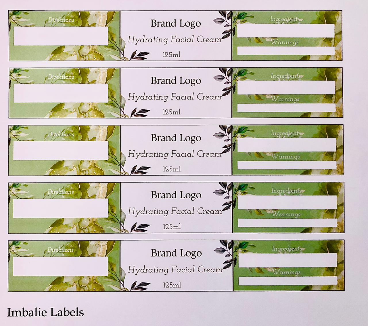 Facial Cream Printed Labels