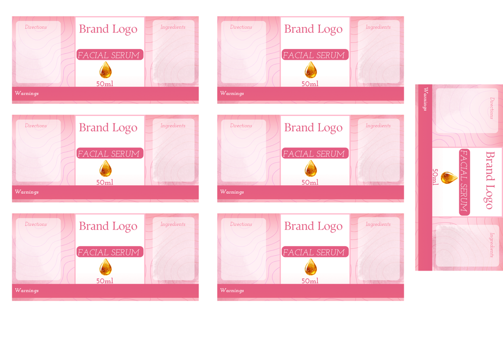 Facial Serum Printed Labels