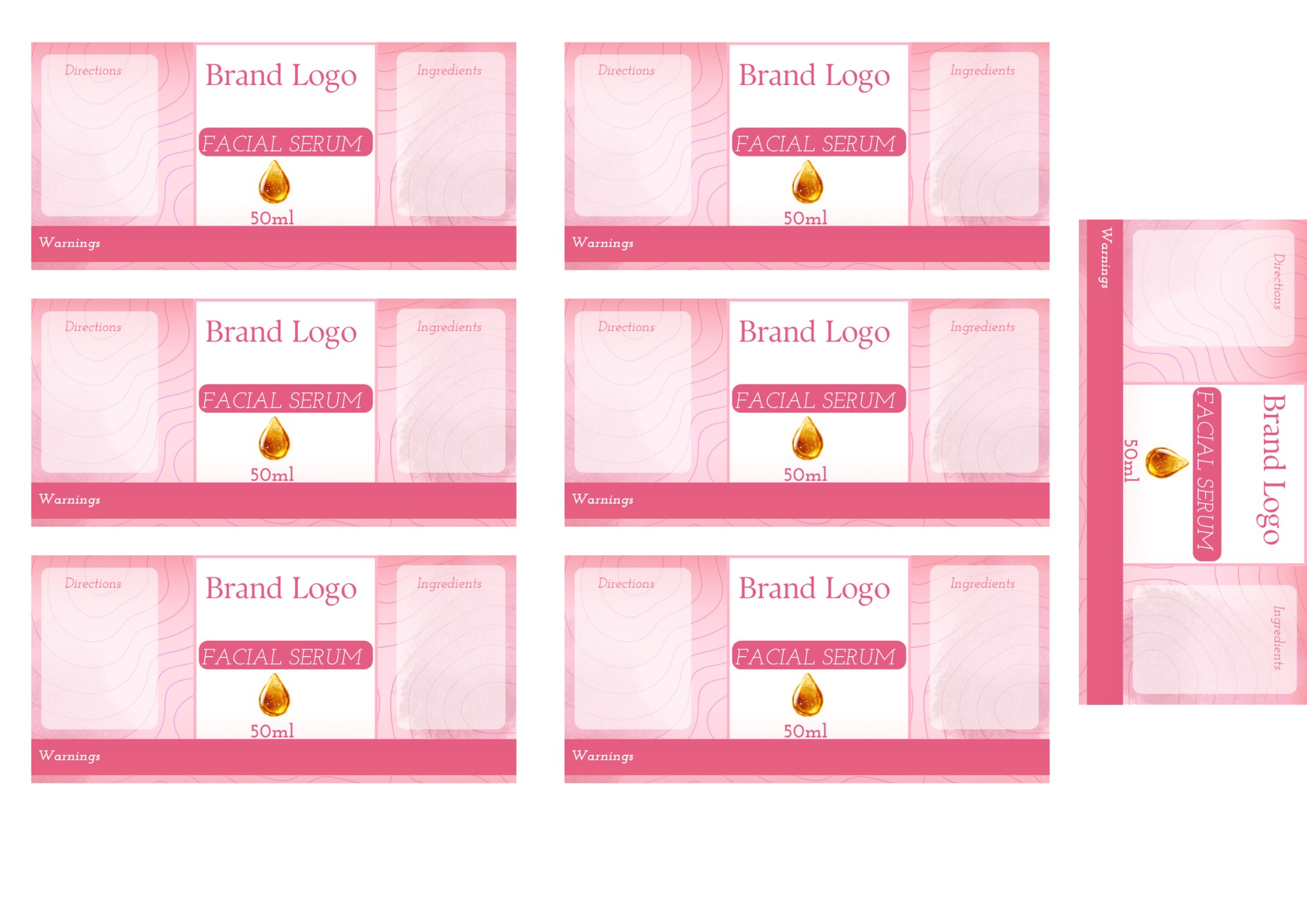 Facial Serum Printed Labels