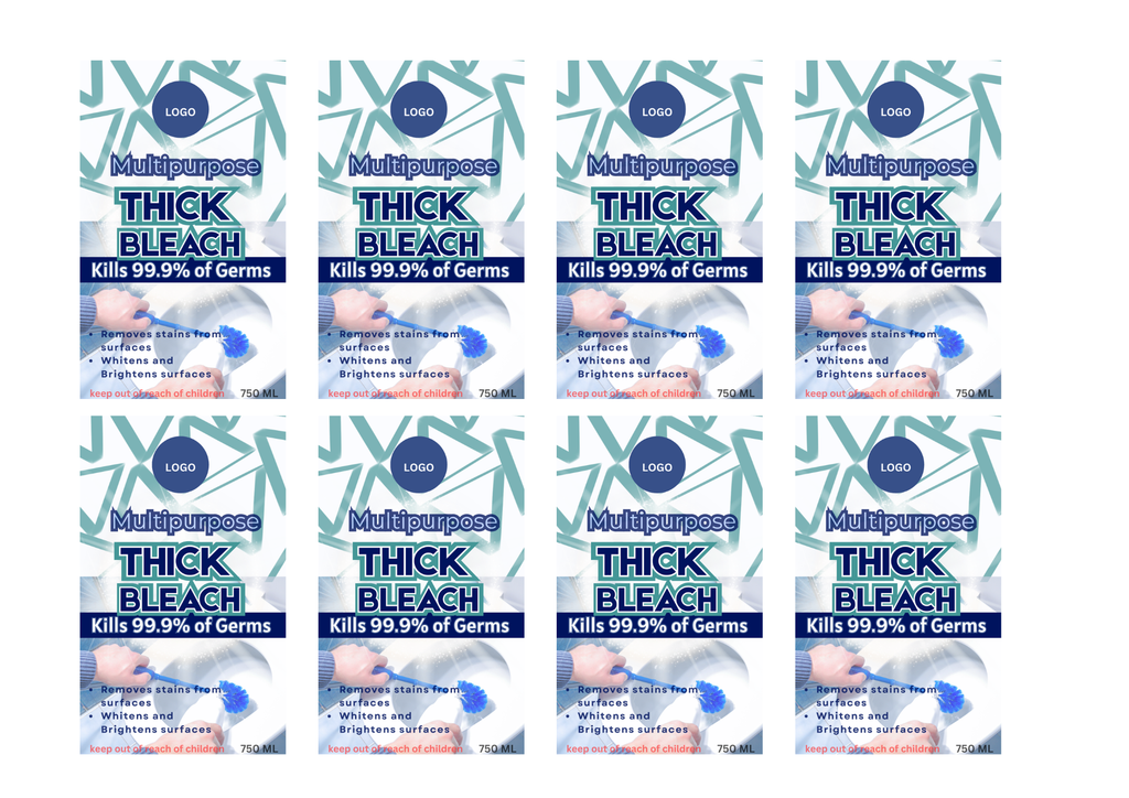 Thick Bleach Printed Label ( 750ml )– Contemporary Design