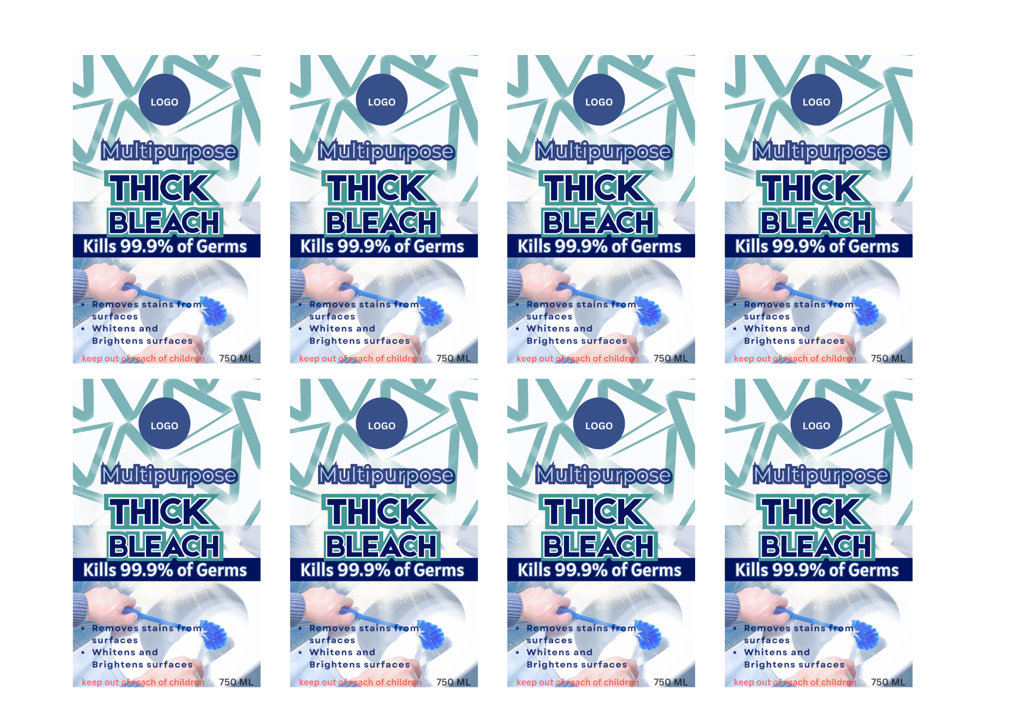 Thick Bleach Printed Label ( 750ml )– Contemporary Design