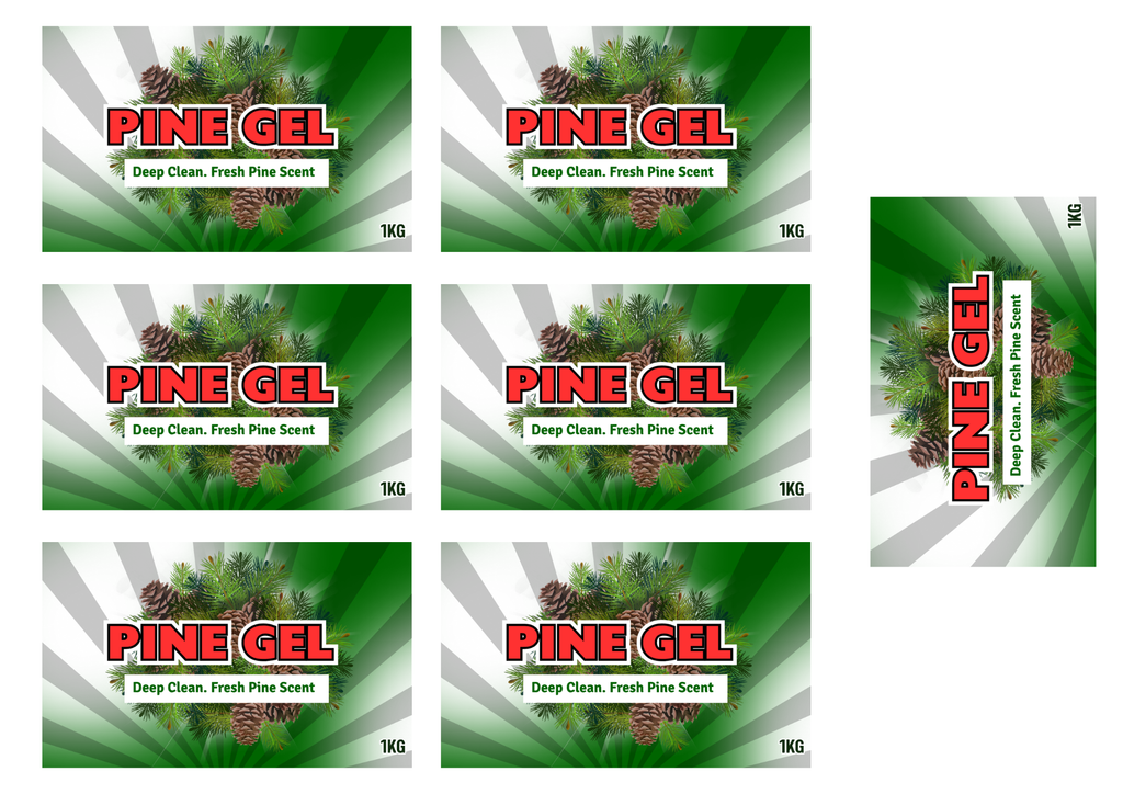 Pine Gel Cleaner Printed Label – Classic Design
