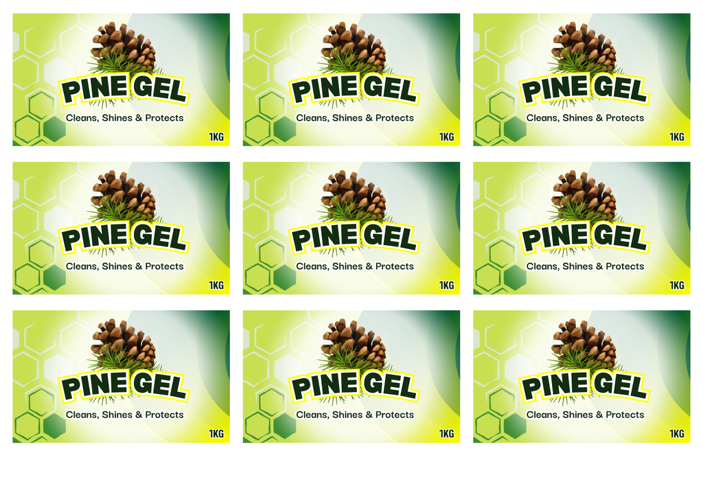 Pine Gel Cleaner Printed Label – Contemporary Design